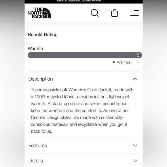 The North Face Osito Plush Meld Gray Fleece Jacket LG EUC - Picture 11 of 11